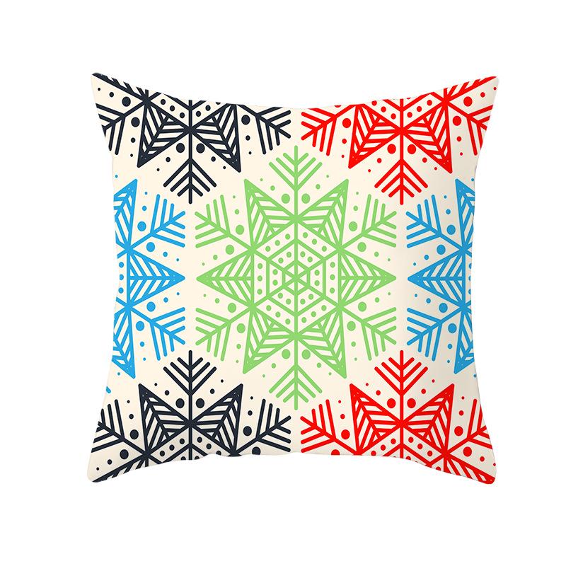 

New Green Christmas Plaid Knitted Pattern Series Peach Skin Pillowcase Home Square Sofa Pillowcase 45 * 45Cm (without pillow core)