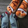 Abstract Cartoon Socks for Couples Split Toe Design Mid Calf Stockings Matching His and Her Aquarium Theme Gifts