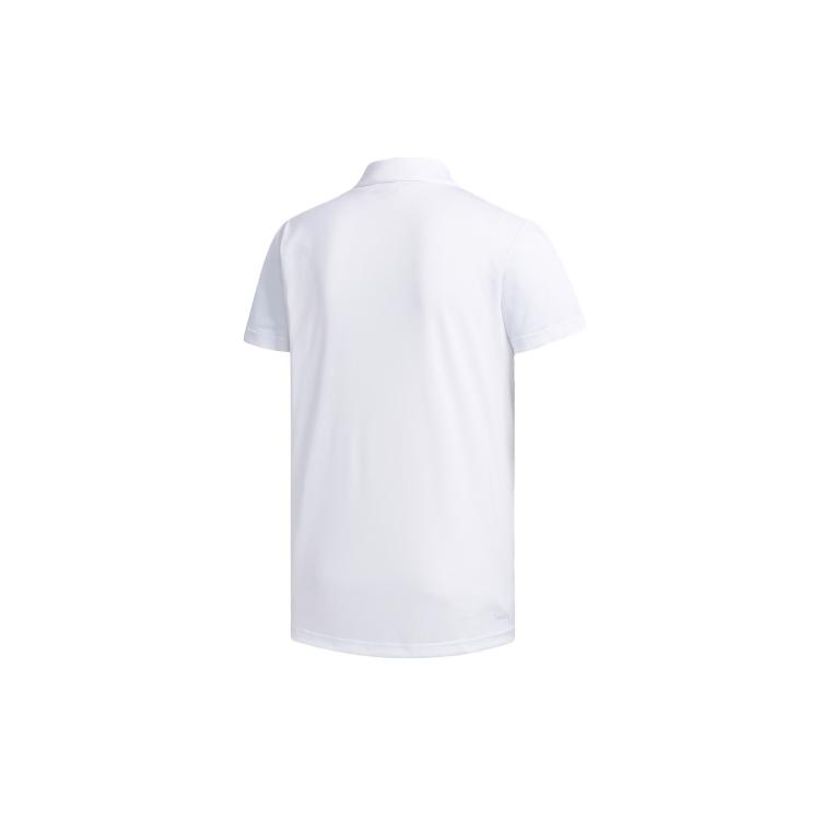 adidas Polo Shirts Men's White Crew Neck Moderate Straight Fit FL0332