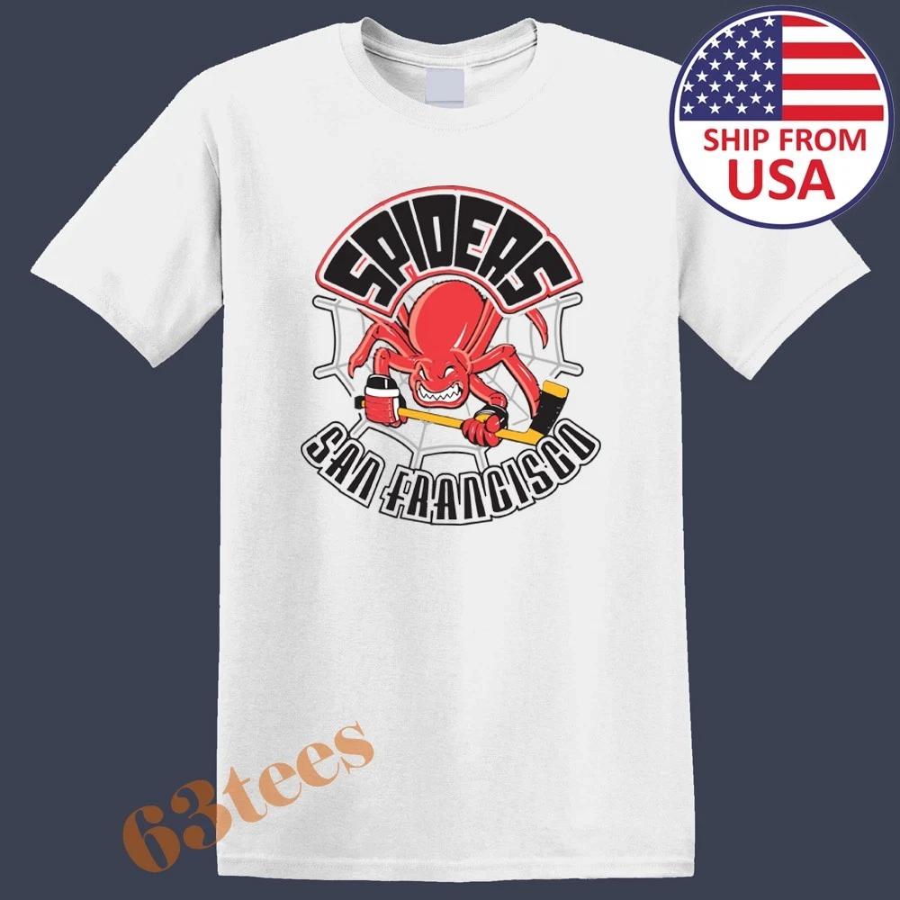 

San Francisco Spider Hockey Men s T-Shirt Women s Tee Top Unisex White Size S to 5XL 2XL