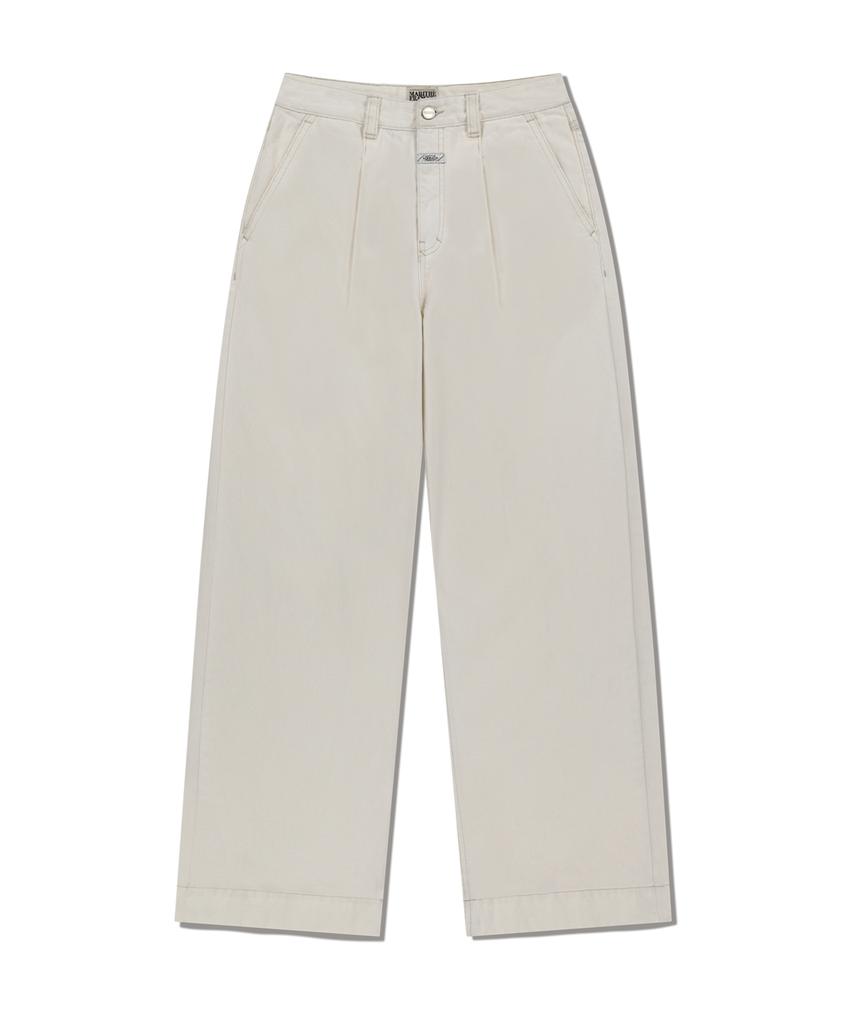 Malittepeulangsowajeobeo W Low-Waist Tuck Wide Denim Pants Ecru