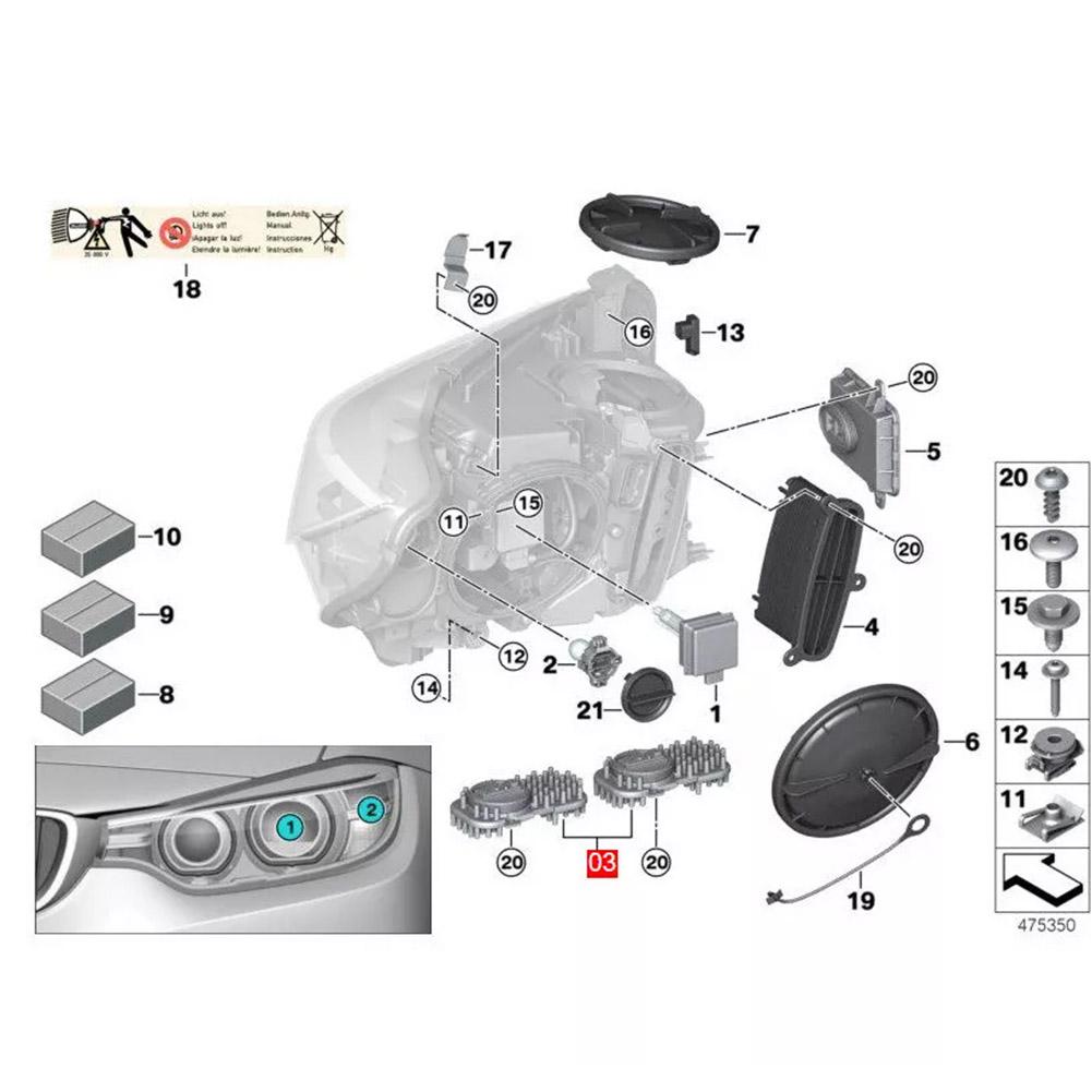 4Pcs White DRL Angel Eyes LED Modules Set 63117263051 Daytime Running Light For BMW 2014-2017 F80 M3 F82 M4 F32 4 SERIES
