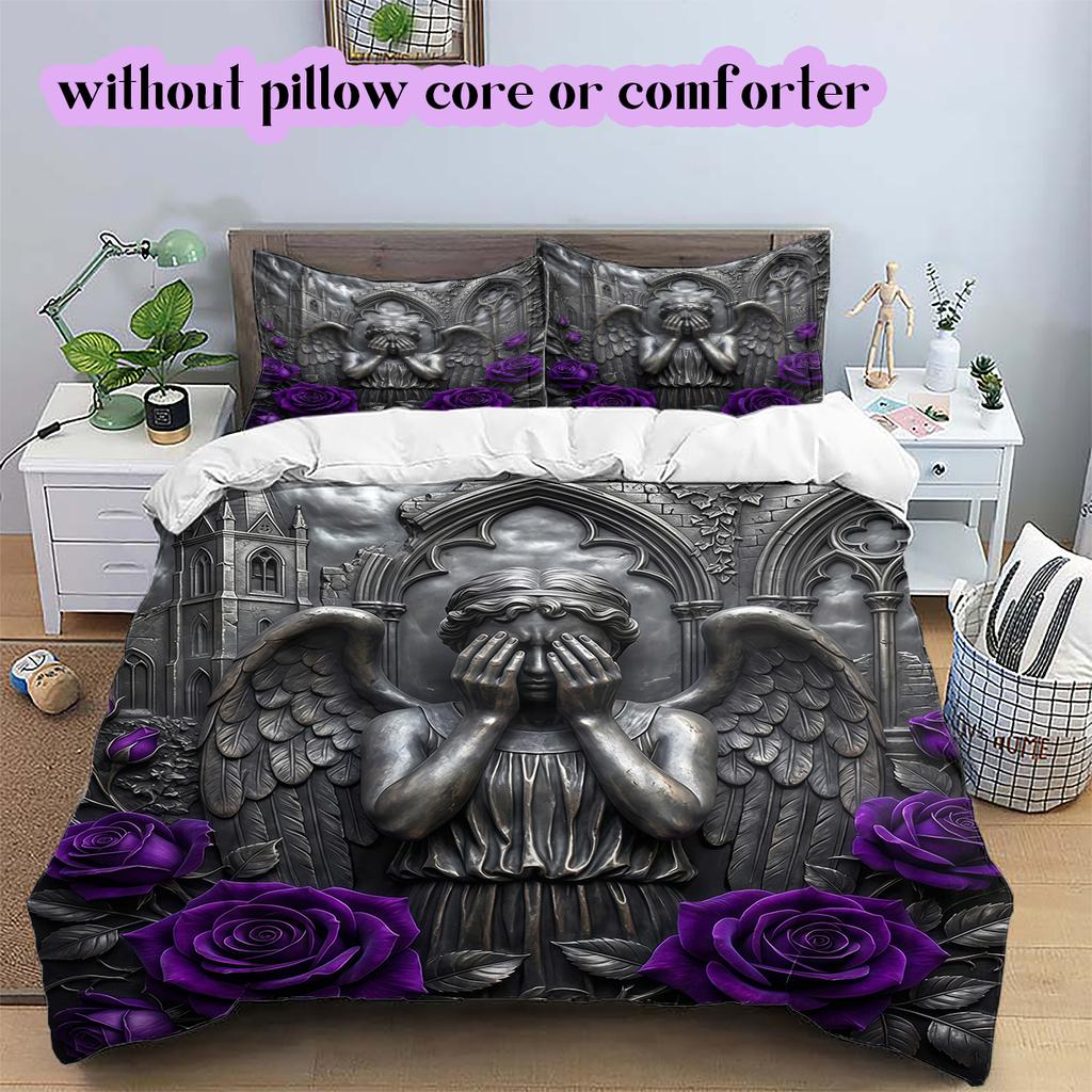 Mythical Characters Pattern Bedding Quilt Set Quilt Cover Pillowcase Home Decoration Birthday Gift (1 * duvet cover + 2 * pillowcase, without core)