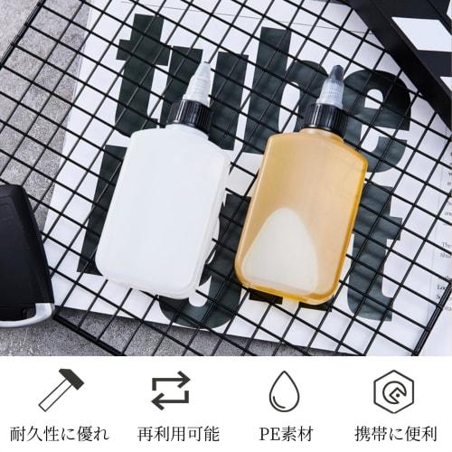 RuiChy 3-Piece Spice Bottle, Oil Refillable Container, Squeeze Bottle, Alcohol Dispenser, Soy Sauce Dispenser, Leakproof, Reusable, Portable, 120ml, F