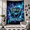 Wall Hanging Tapestry With Custom Name & Text, Nirvana Decorative Tapestry For Bedroom