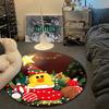 Contemporary Round Sunflower Multicolor Floor Rug, Non-Slip Floor Mat for Bedroom