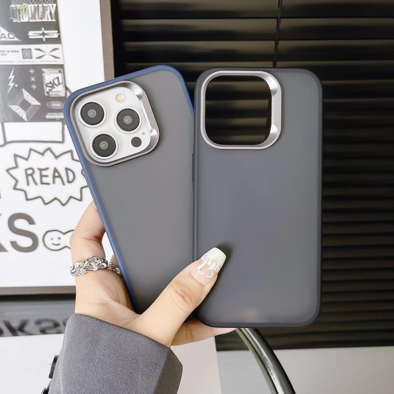 

Для Iphone 15 14 13 Pro Max матовая матовая кожа на ощупь прозрачная противоударная ТПУ гибридный ПК жесткий однотонный чехол с краями iPhone 15 чёрный