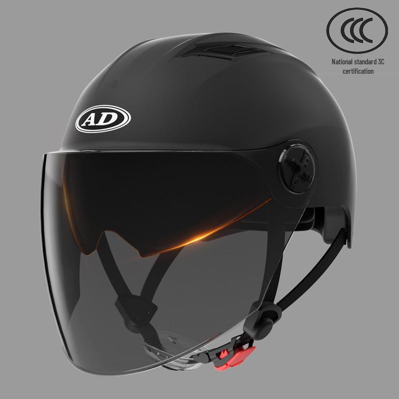 3C Certified Unisex Electric Vehicle Half Helmet with Double Visor, Summer Sun Protection, All-Season Use for Scooters & Motorcycles
