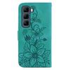 For Infinix Hot 50 5G Case Lily Flower Imprint Leather Phone Cover with Stand