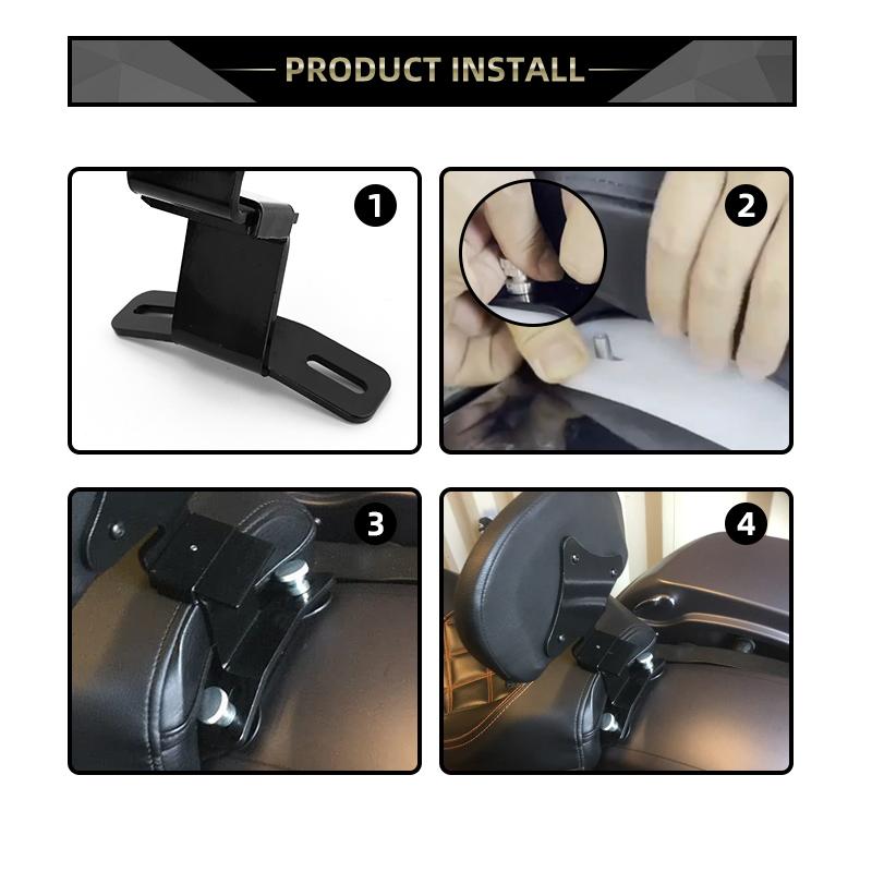 Front Driver Rider Backrest Pad Leather Motorcycle Accessories For Harley Touring CVO Electra Road Street Glide Road King 09-22