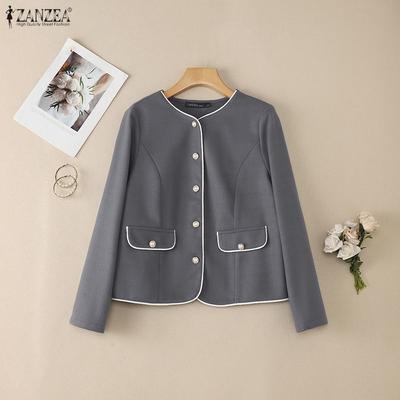 Damen Lässiger Rundhals Langarm Strickjacke Wolljacken