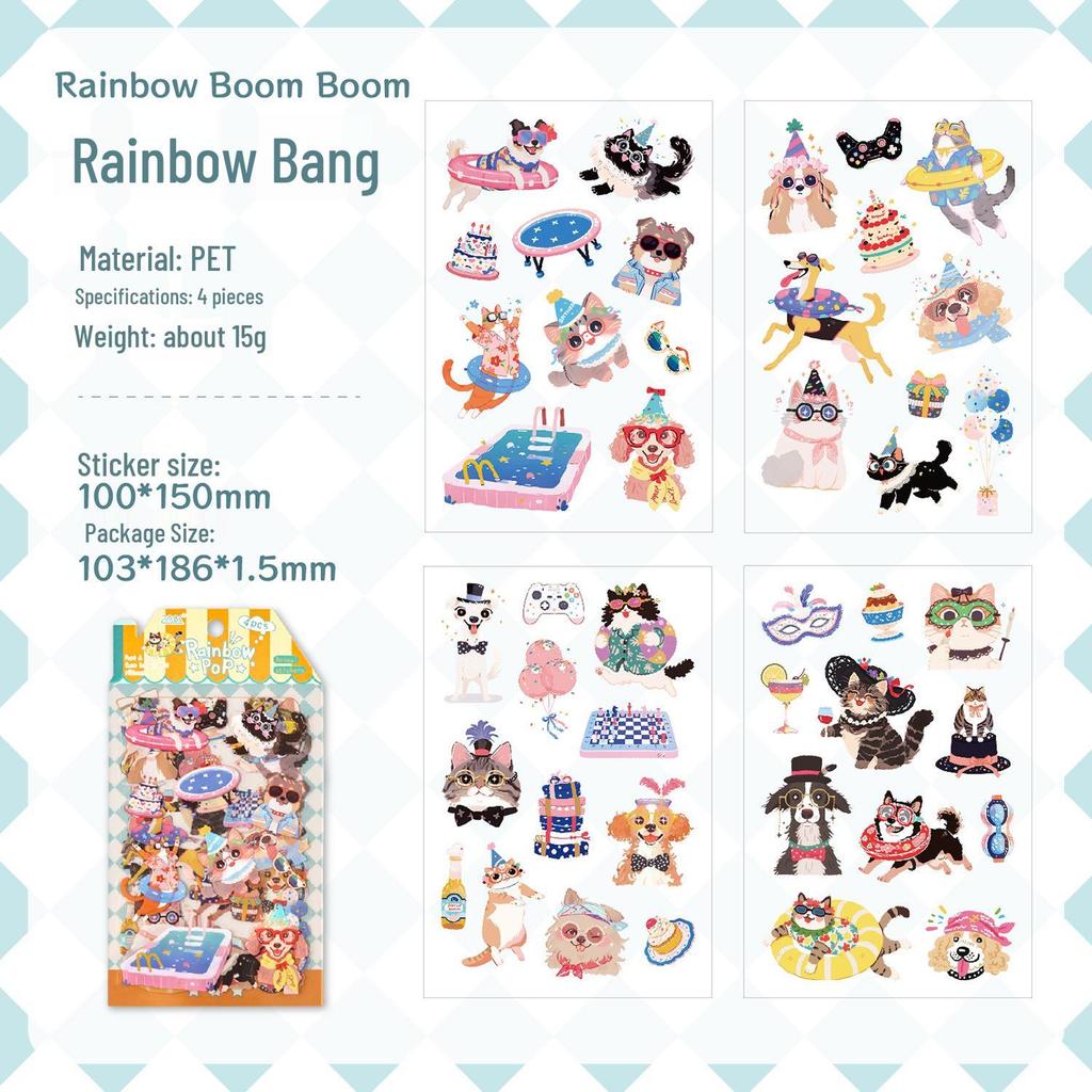 Adorable Cartoon PET Stickers for Kids' Journals and DIY Projects