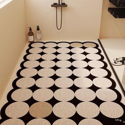Alfombra Antideslizante de Bucle de Seda para Baño - Alfombrilla de Piso Impermeable y con Drenaje de Agua de Cobertura Total para Cabina de Ducha