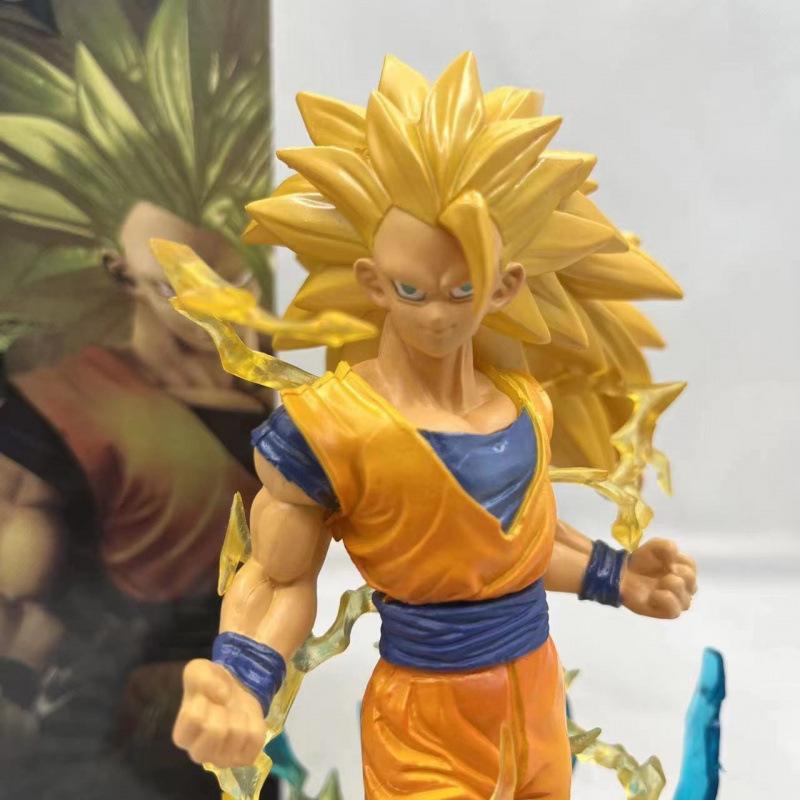 Dragon Ball ZERO Super Saiyan, Standing Position Super Three Sun Wukong Figure, Animation Peripheral Statue Car Ornament
