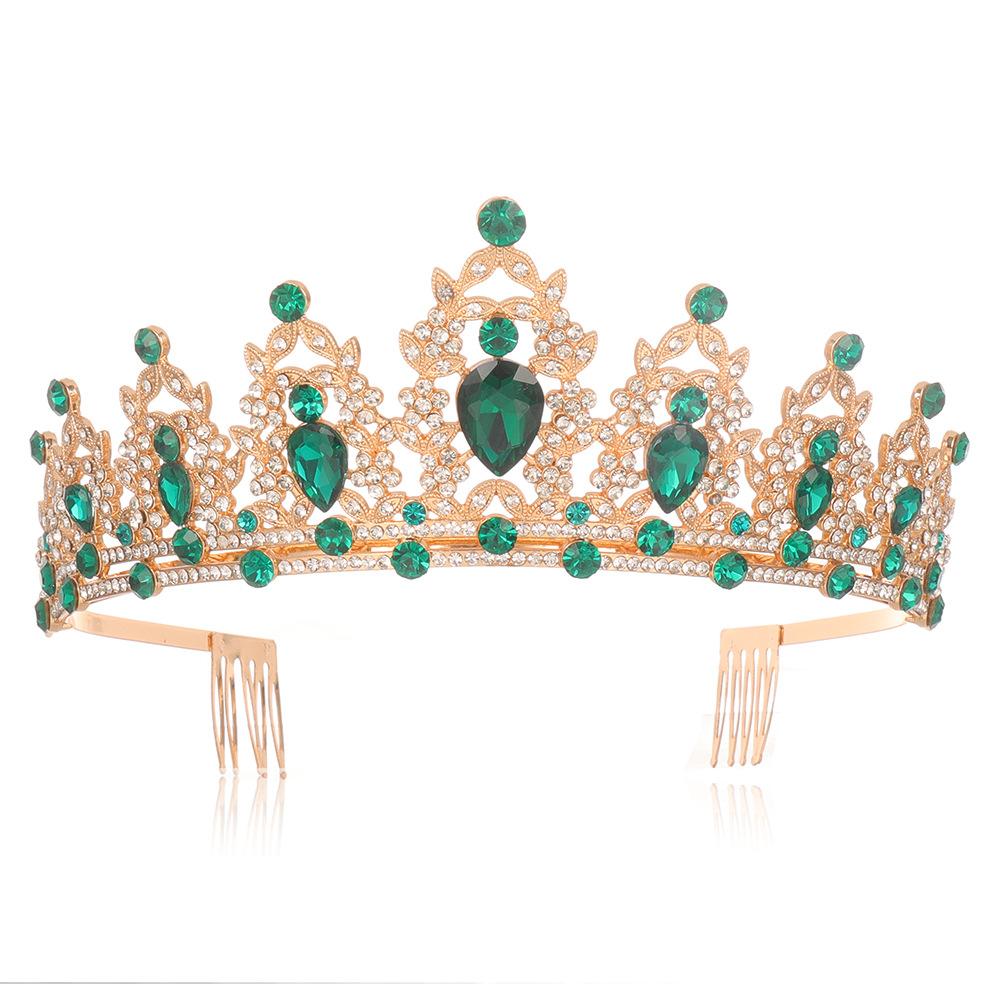 Jewel Bride Bridesmaids Comb Crown Baroque Birthday Wedding Banquet Headwear Crown Headband