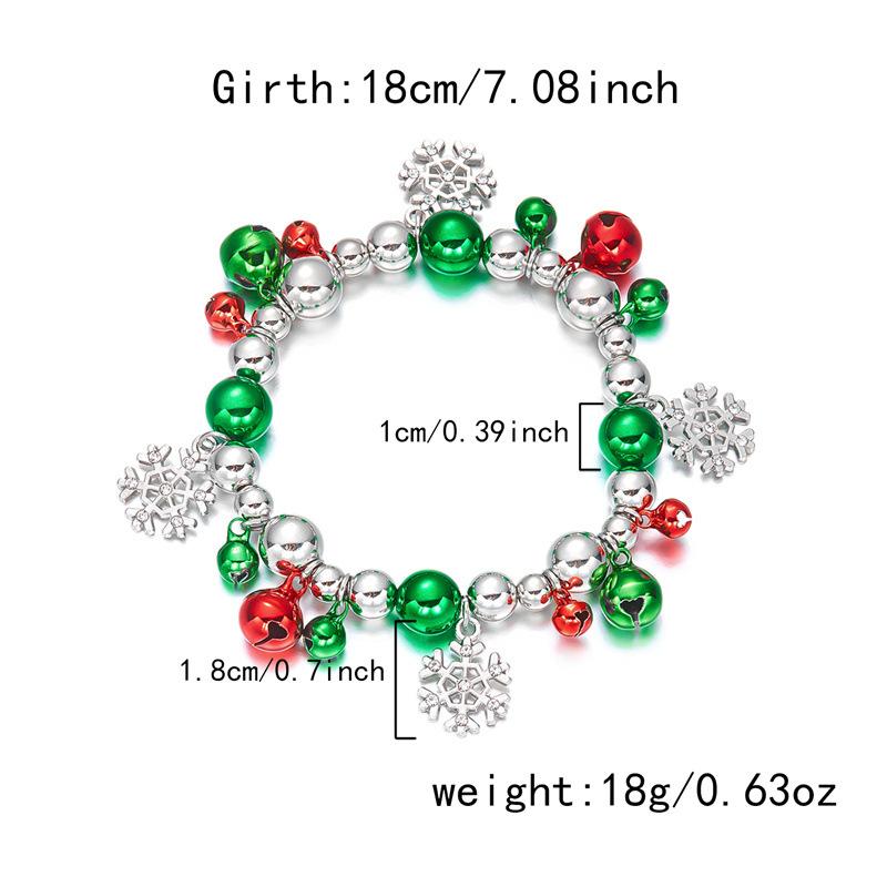 Christmas Bracelet for Women Fashion Elegant Christmas Tree Santa Snowflake Pendant Beaded Bracelets Holiday Party Jewelry Gift for Girls