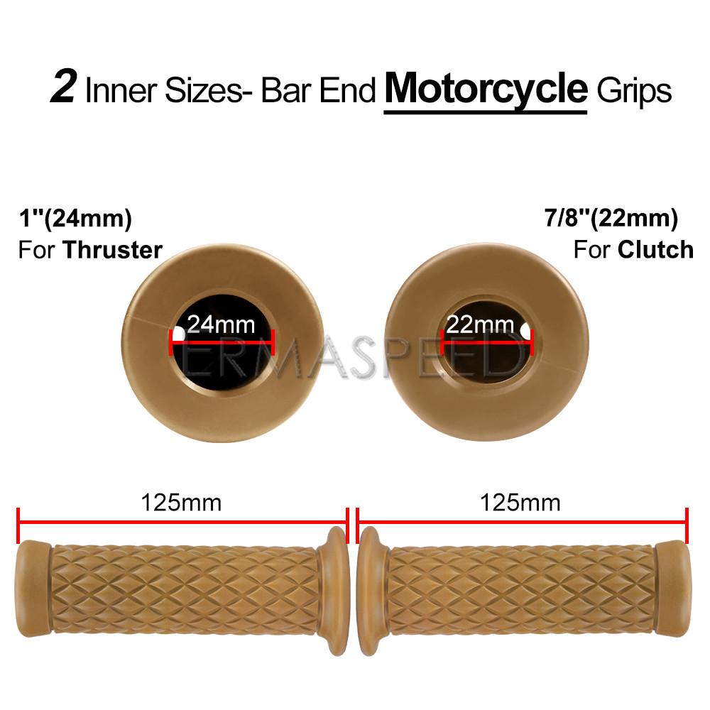 Retro motocyklové rukojeti Univerzální 7/8" 22 mm 24 mm Protiskluzové pryžové rukojeti pro motocykly Moto Scooter Motocross Motorbike