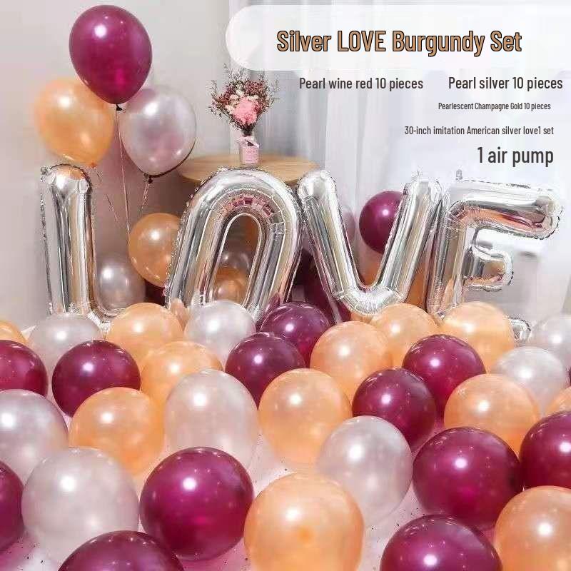 Romantic LOVE Balloon Set for Proposal, Birthday, or Wedding Room Decoration