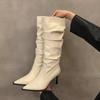 Fashion thin heel retro high boots children autumn and winter new high heel pointed pile boots children