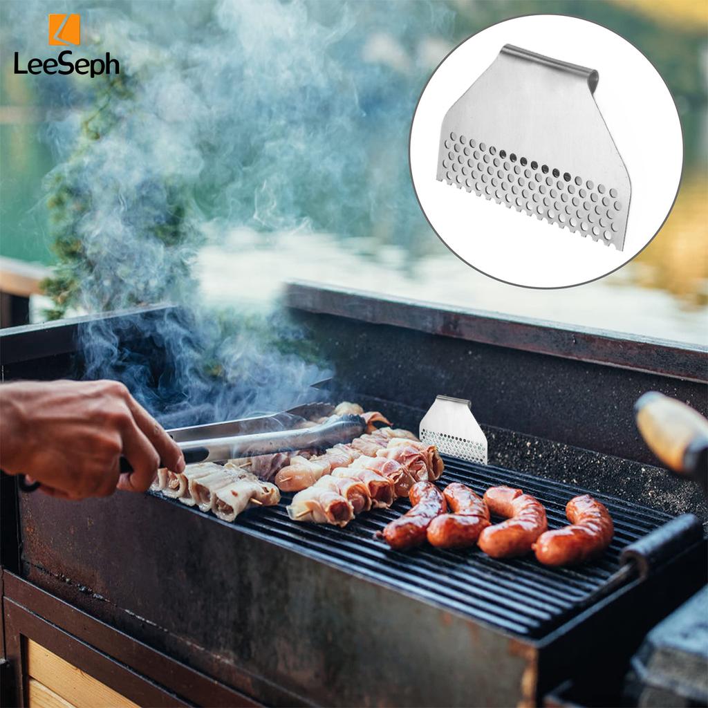 Leeseph Food Mesh Screen Block Grease Trap for Blackstone Griddle Flat Top, Stainless Steel Grill Grease Gate, Grill Accessories