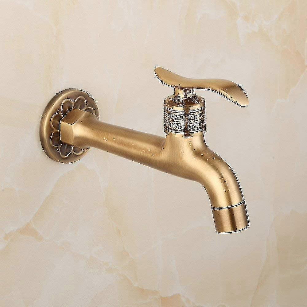 Antique Brass Faucet Outdoor Garden Hose Single Cold Water Faucet (Long)