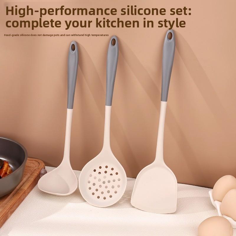 Food Grade Silicone Spatula Non Stick Pot Spatula Heat-resistant Pot Protector Household Stir Fry Soup Spoon