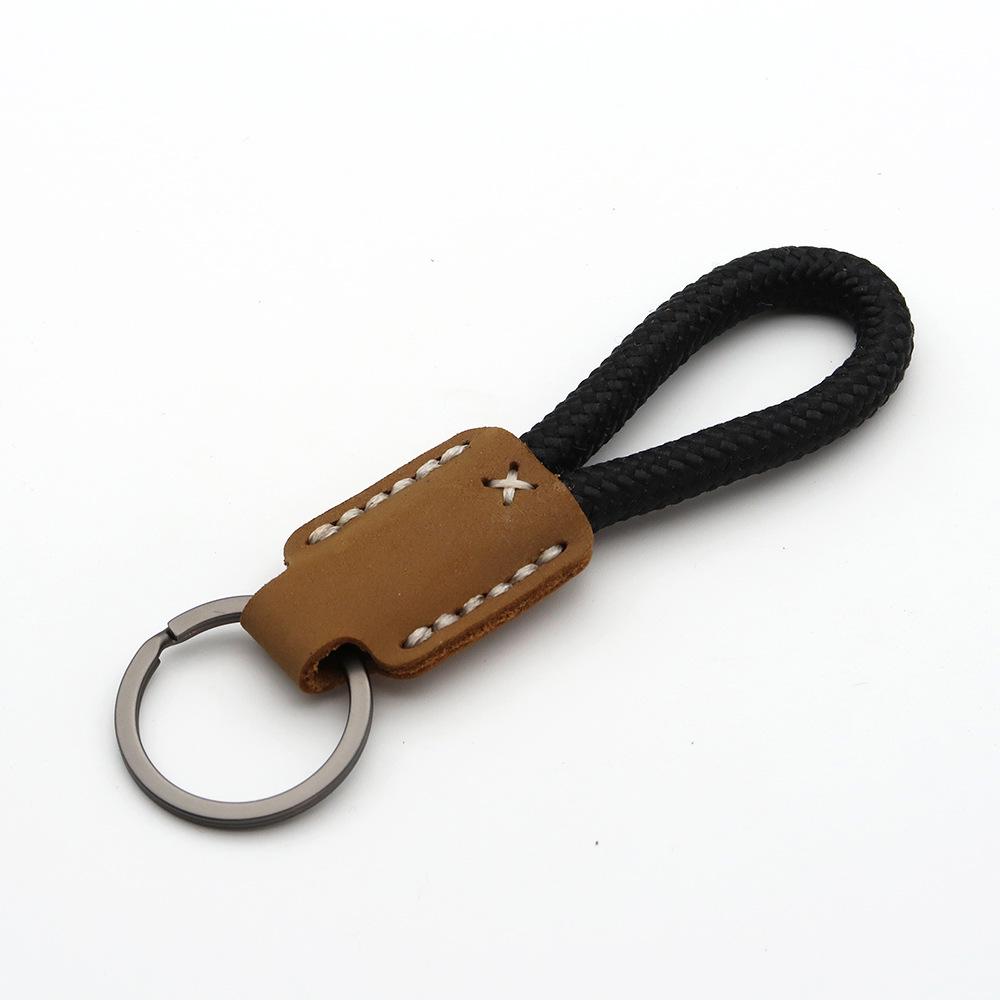 Handmade Genuine Leather Key Chain Pendant - Frosted Leather, Multifunctional Lanyard, Creative Design Key Ring