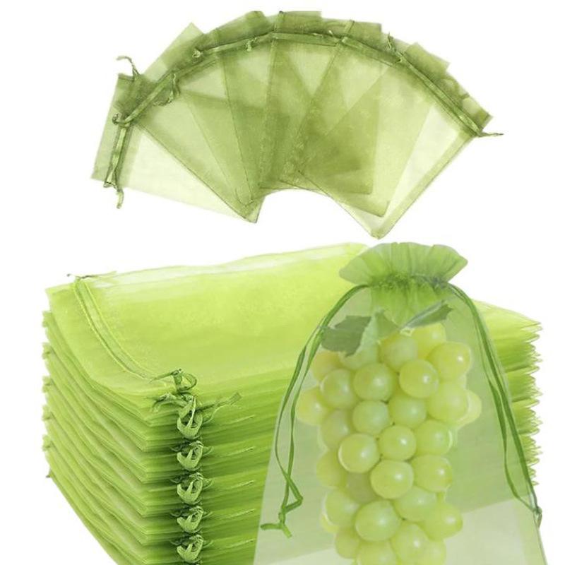 20/50 Pezzi Sacchetti Riutilizzabili a Coulisse Anti Insetti per Frutta Sacchetti a Rete per Protezione Piante Coperture Barriera Anti Parassiti Forniture per Alberi da Frutto e Giardino