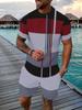 Men'S Breathable Outdoor Casual T-Shirt And Shorts Set, Summer 3D Printed Leisure Sports Outfit for Adults