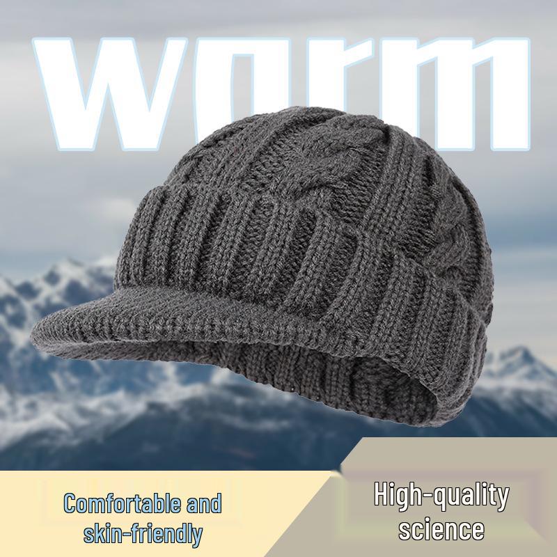 Unisex 2023 Winter Woolen Knit Hat with Ear Protection & Duckbill Design