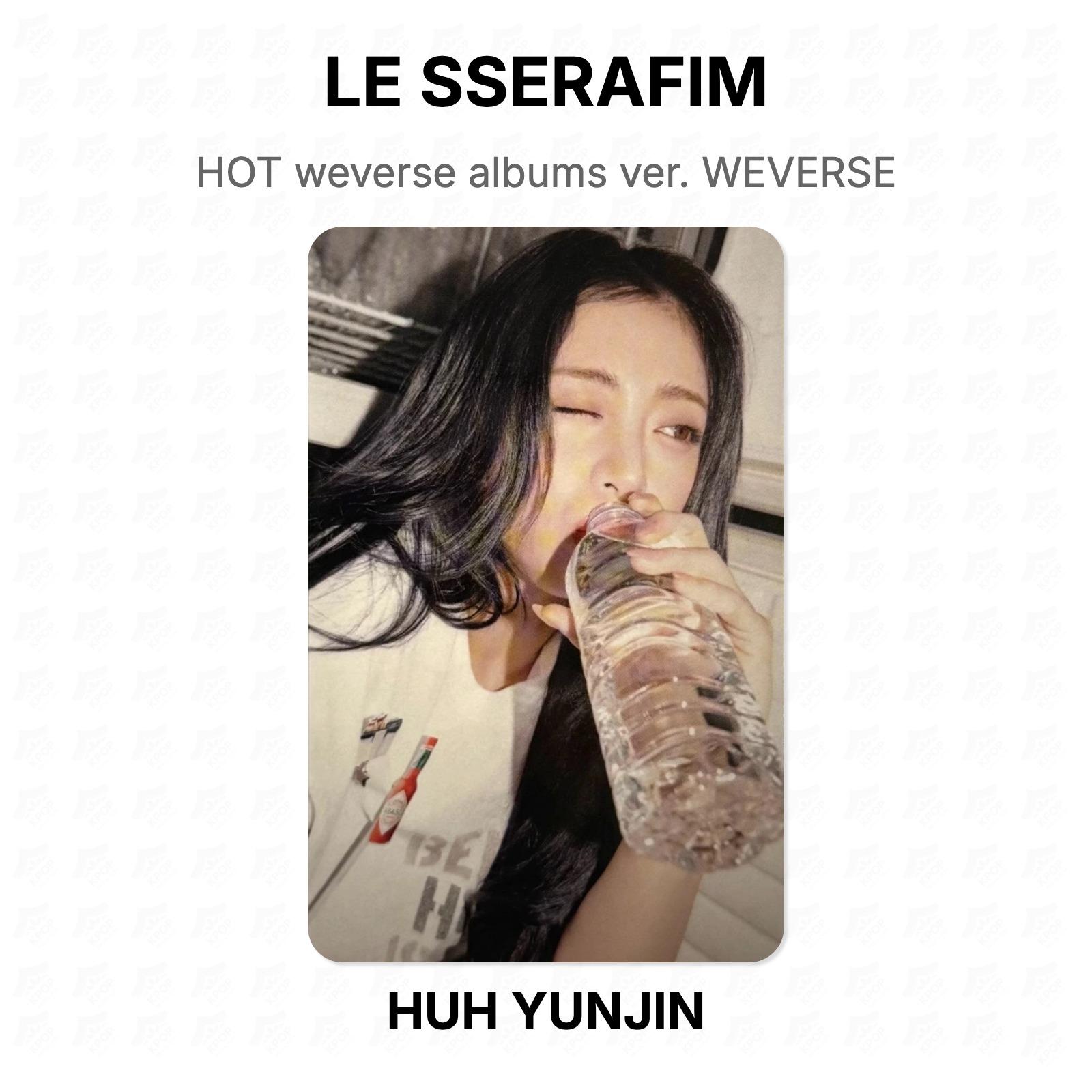 LE SSERAFIM HOT weverse albums ver. Официальная фотокарточка WEVERSE HUH YUNJIN