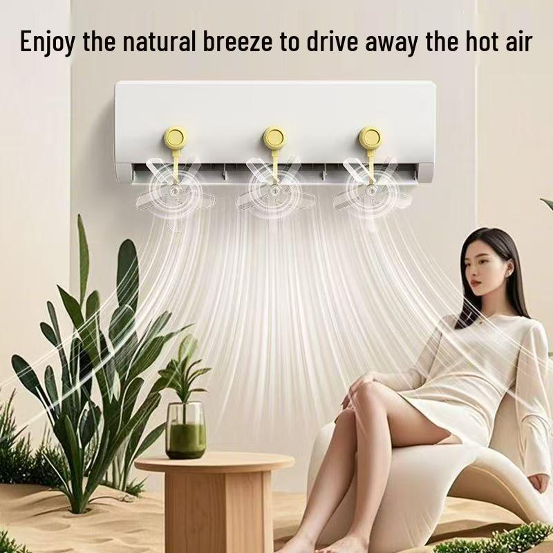 Adjustable Wall-Mounted Wind Deflector Fan with Creative Suction-Cup for Anti-Direct Blow in Bedroom or Living Room