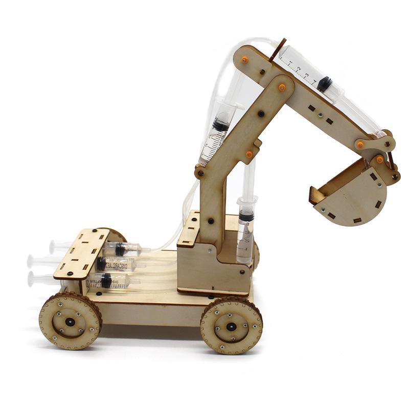DIY Wooden Hydraulic Excavator Model Kit for STEM Education