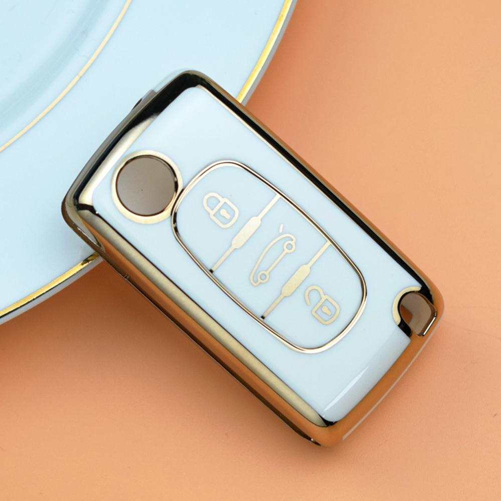 2 3 Buttons Key Fob Cover Case Fit For Peugeot Partner Tepee 207 307 308 407 Fit For Citroen C-Crosser C3 C4 Picasso Berlingo Cover Key Ring