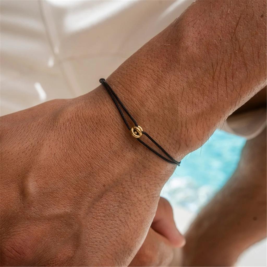 2pcs Couple Bracelets Good Luck Beads Handchain Adjustable Handmade Wristchain Braided Rope Wristchain Accessory