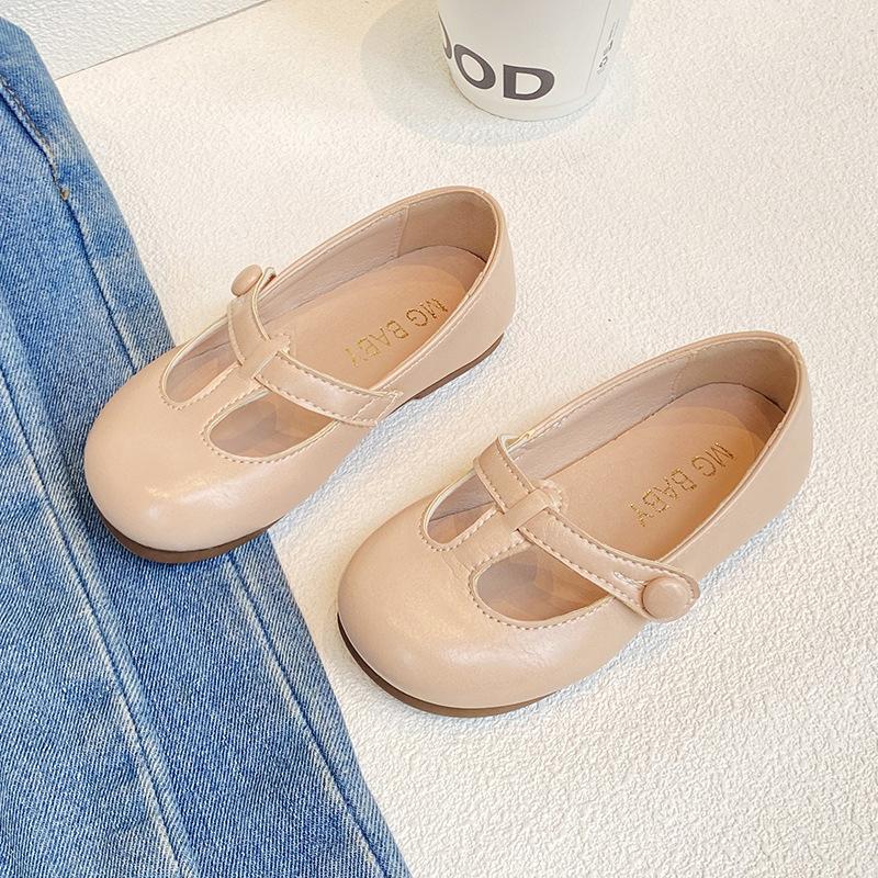 Children Casual Shoes T-tied Girls Leather Shoes Fashion Retro Princess Baby Ballet Dance Shoes Kids Girl School Footwear G06201