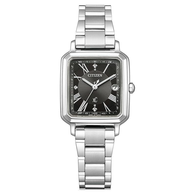 

[Citizen] watch cross sea Light-powered eco-drive radio clock waterproof With replacement belt black black hikari collection Square 2way Model