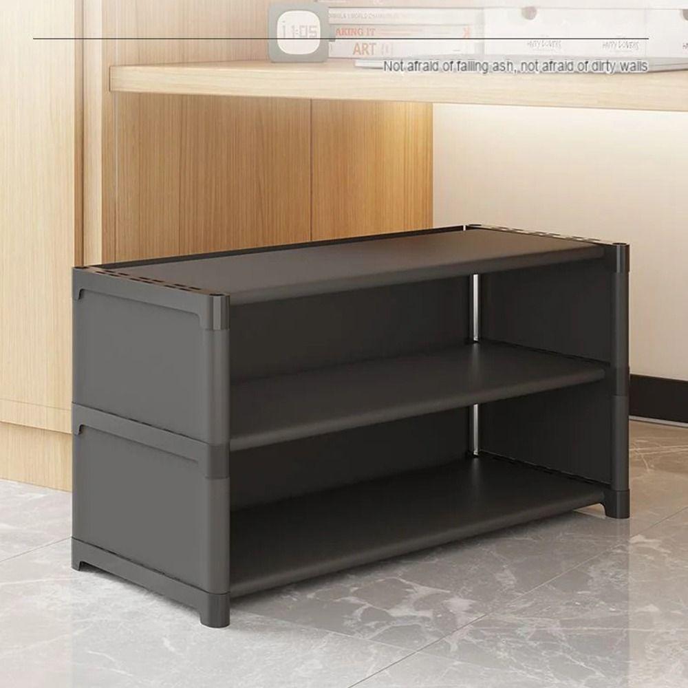 Space Saving Shoe Cabinet Large Capacity Shoe Storage Shelf Bed Bottom Shoe Organizer  Entryway
