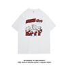Women’s Plus Size Cartoon Couple Loose Fit Cotton T-Shirt
