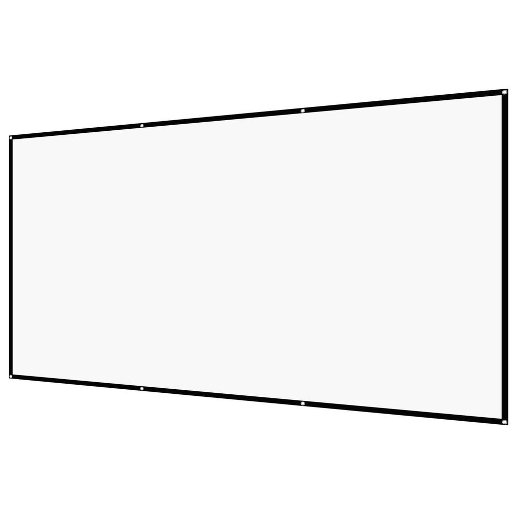 Projector Screen, 3048 mm 16:9 4K 1080 HD Projection Screen, Wall Mounted Projection Dispaly Projector with 8 Hooks and Double-Sided Tapes, Portable