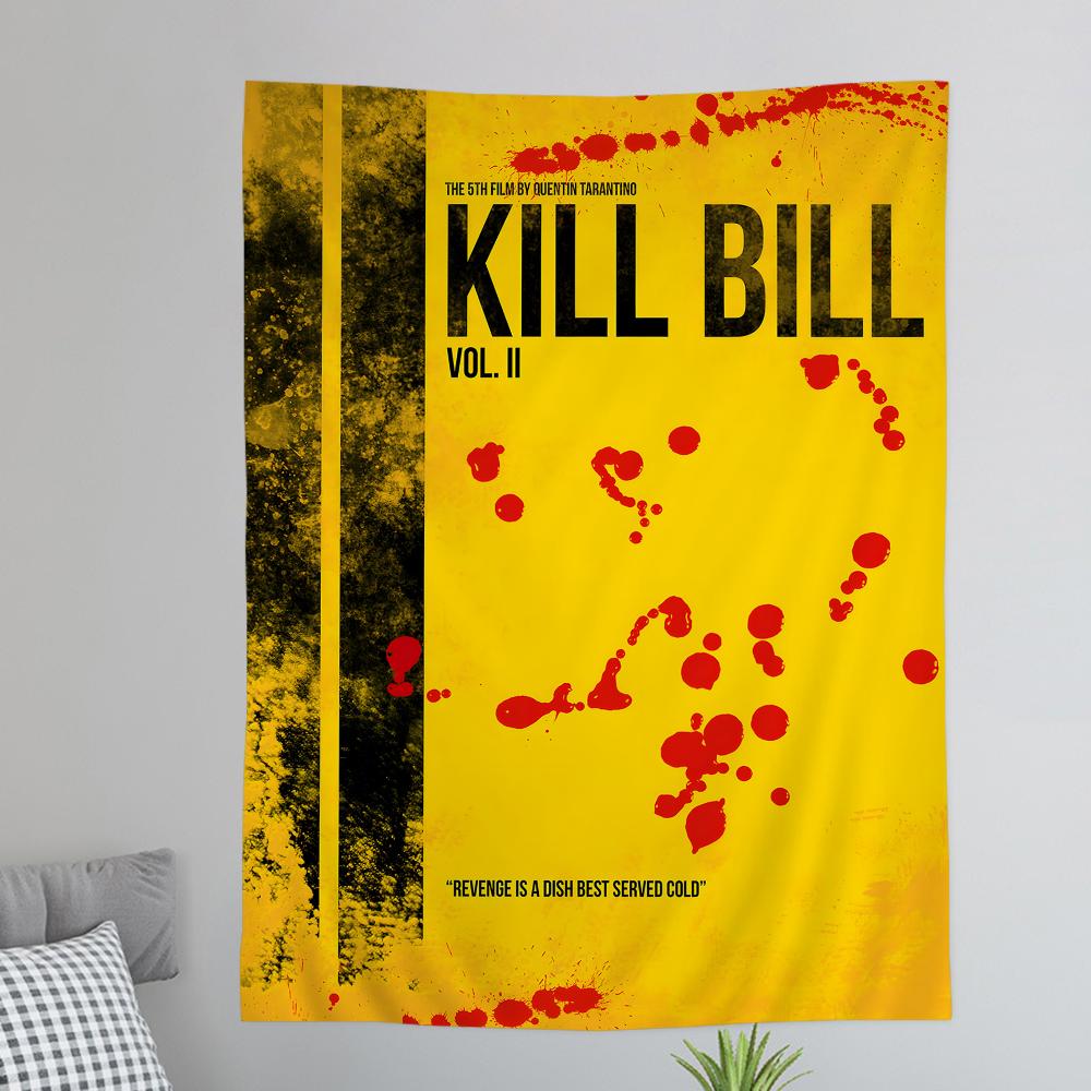 Classic Movie KKill BBill Anime Tapestry Hanging Tarot Hippie Wall Rugs Dorm Wall Hanging Sheets