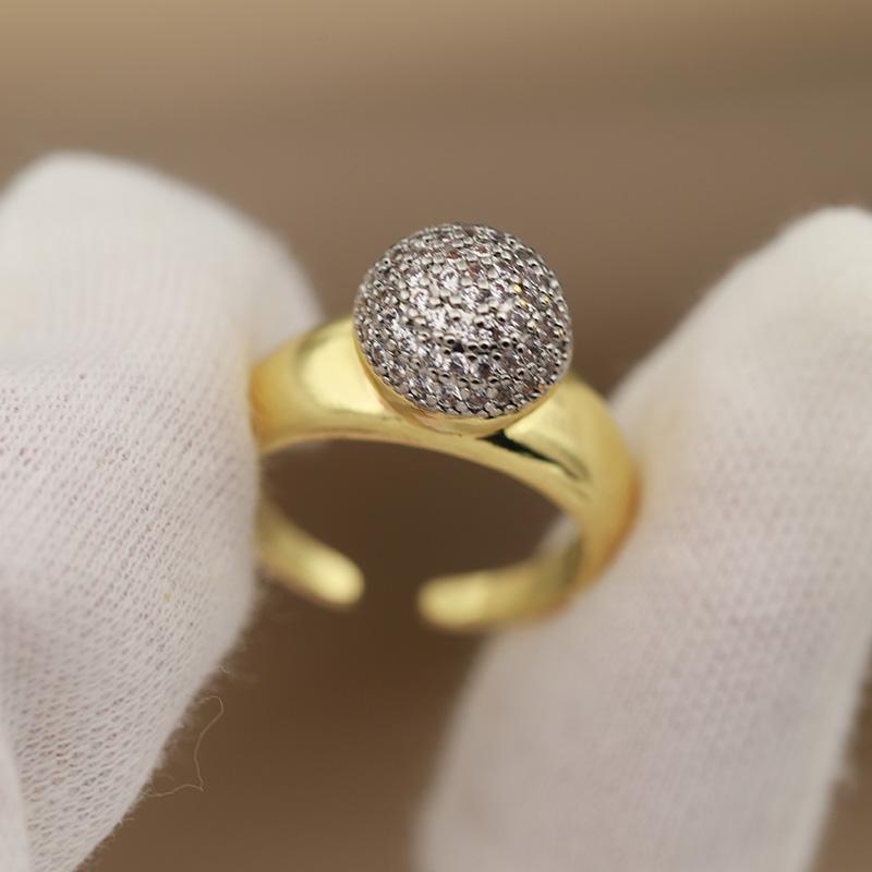 New Sight Accessories Zirconia Metal Beads Open Rings for Women Luxury Crystal Waterdrop Wedding Engagement Rings