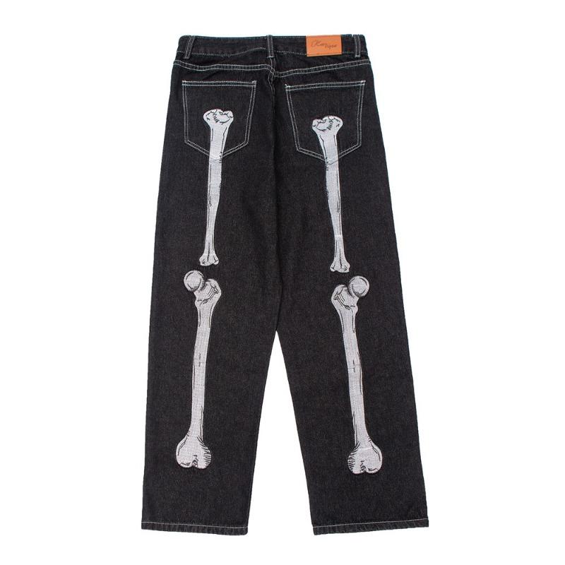 Bestickte Jeans für Herren, Ins High Street, trendige, lockere Hose mit weitem Bein, trendige, lässige, gerade Hose