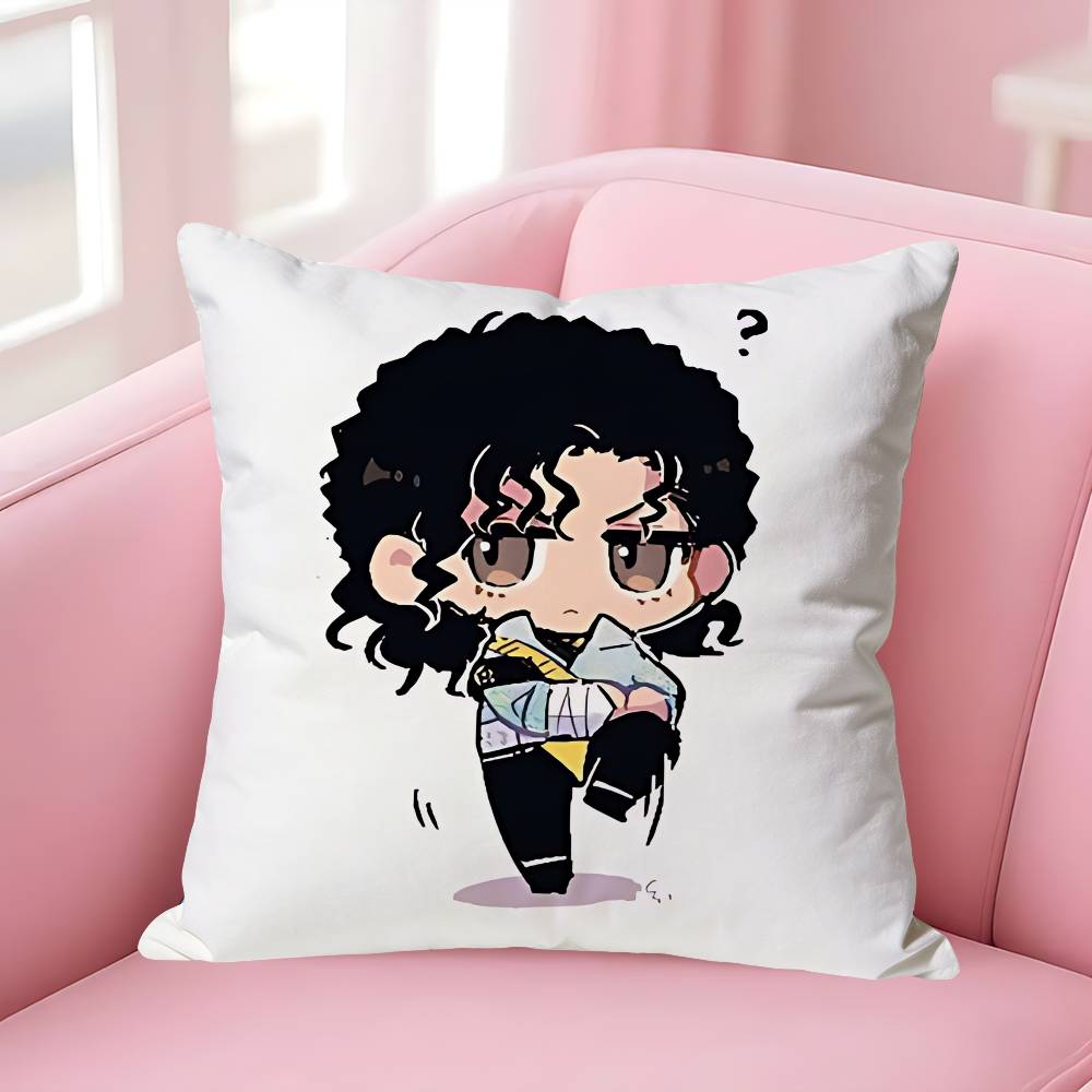 

Cute Chibi MMichael Jackson Pillow Cases for Bedroom Living Room Sofa Home Decor Polyester Cushion Cover with Zipper 30x30cm