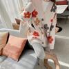 Long-sleeved Cardigan Sweater Women Autumn And Winter 2022 Fashion New V-neck Printed Blouse Loose Western Style Knitted Jacket