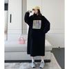 Women's Oversized Hoodie Dress - Long Sleeve, Over-the-Knee, Plus Velvet, Casual Autumn Style