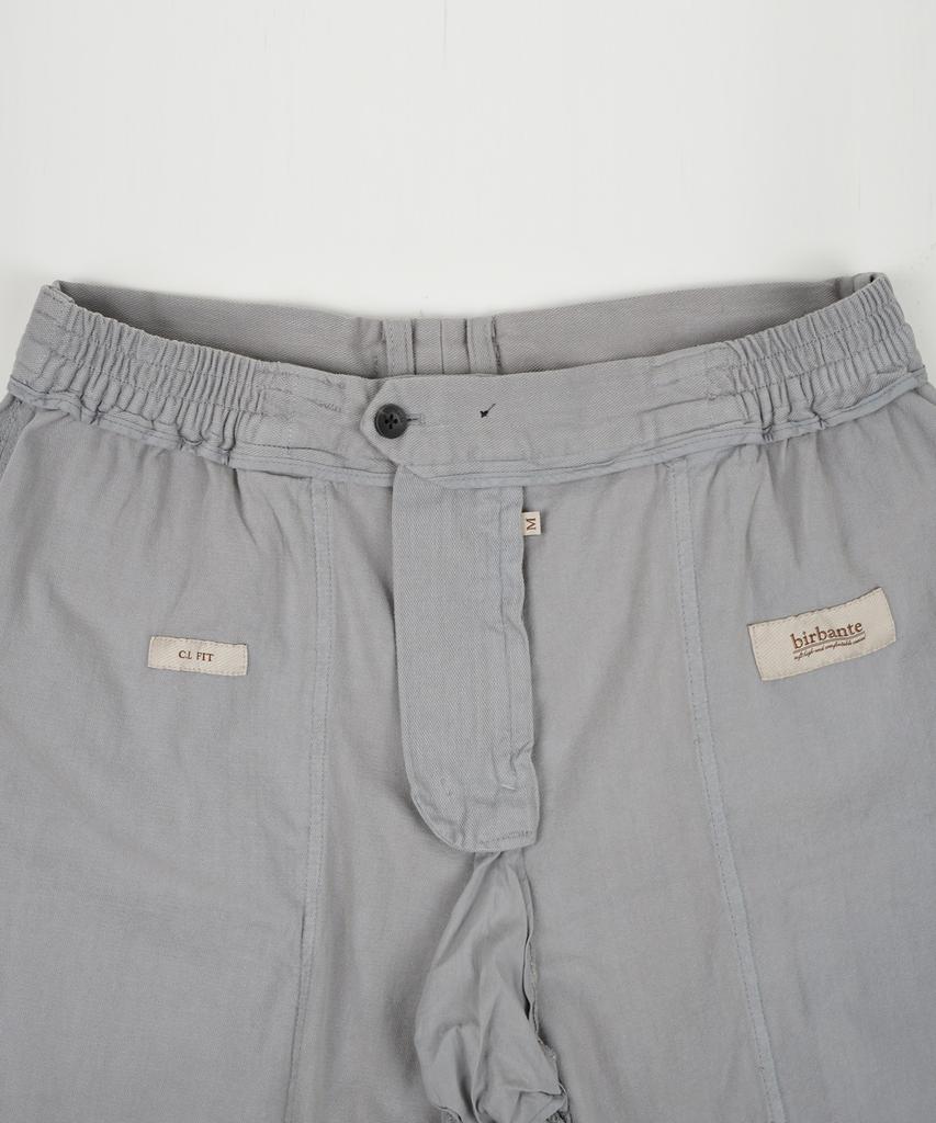 BIRBANTE Cation Washed Cargo Half Pants - Light Grey