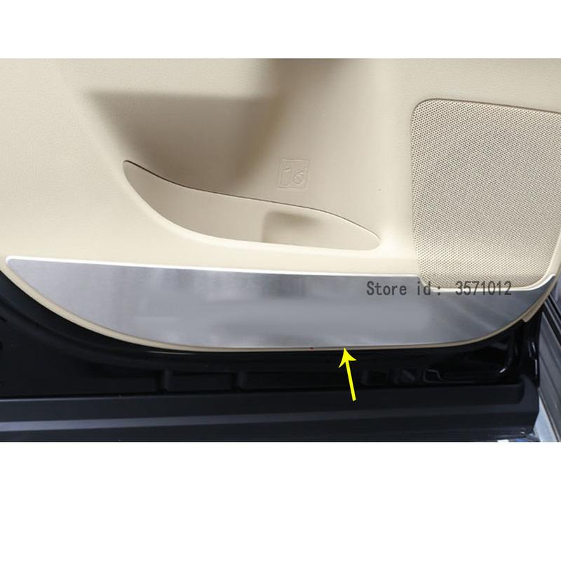 Car Inner Door Protective Styling Cover Anti-Kick Board Sticker Trim Frame For Toyota Highlander 2015 2016 2017 2018
