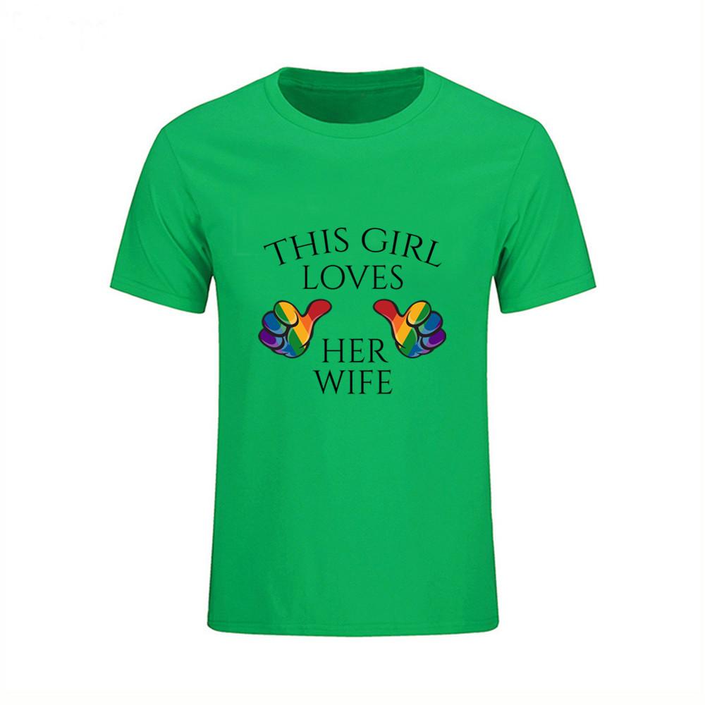 Casualowa koszulka z krótkim rękawem z nadrukiem Lovely Men Tshirt Summer Style Ta dziewczyna kocha swoją żonę Luźna