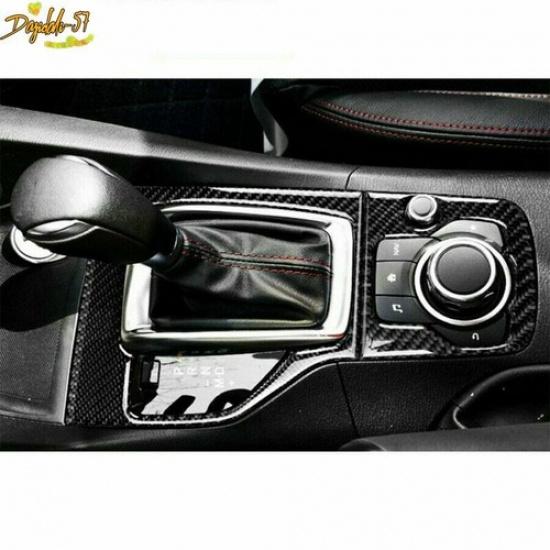 For Mazda 3 Axela 2013-2016 Carbon Fiber Inner Gear Shift Panel Frame Trim Cover